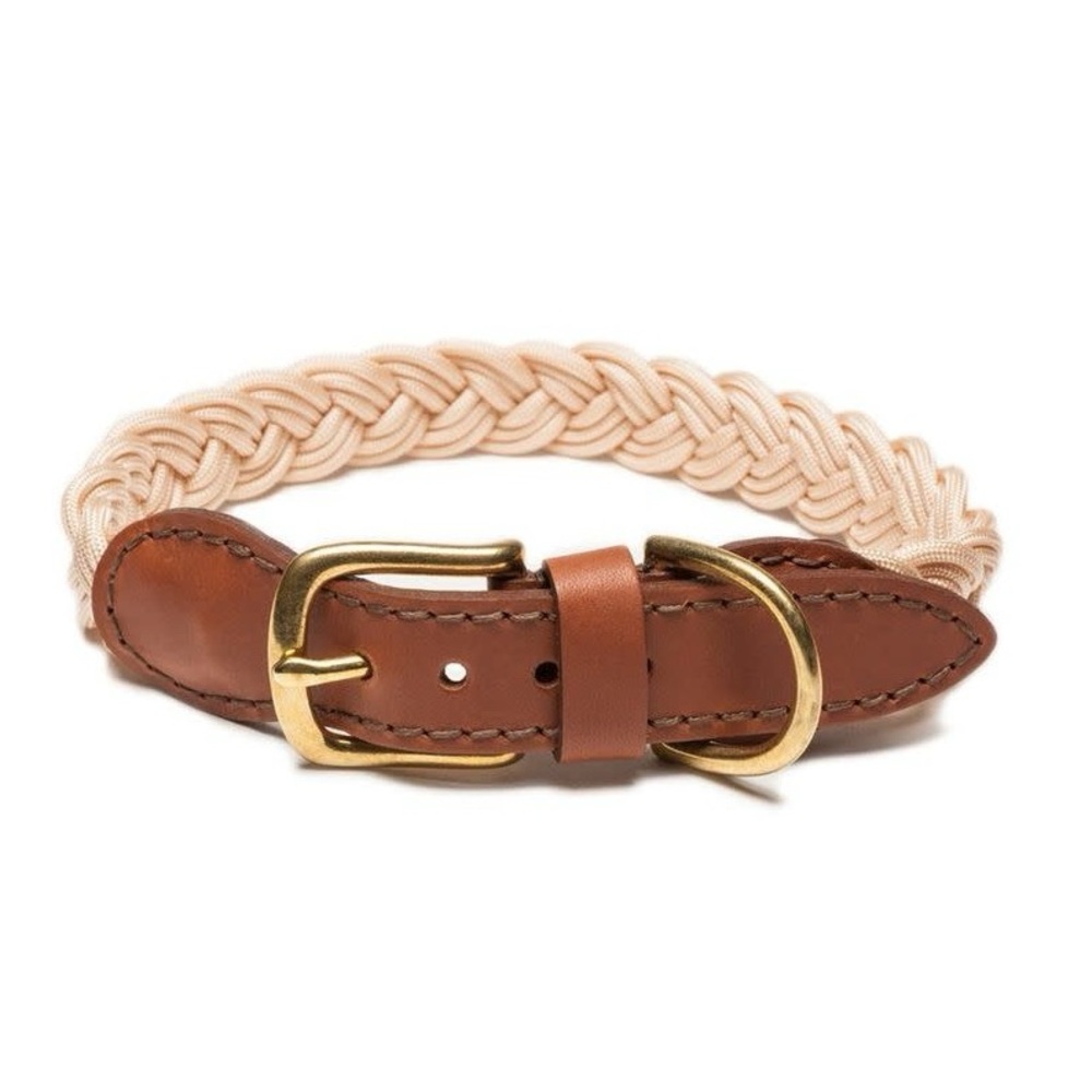 Knotty Pets Braided Collar Champagne